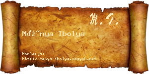 Mánya Ibolya névjegykártya